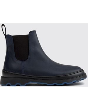 Camper Brutus+ Nubuck Chelsea Boots With Lug Sole - Blue