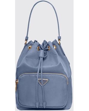 Prada Borsa A Secchiello Duet - Blu