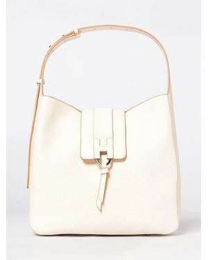 Hogan Grained Leather Hobo Shoulder Bag - Natural