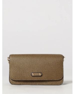 Borbonese Zweifarbige Urban Mini-Crossbody-Tasche Mit Klappenverschluss - Braun