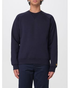 Carhartt Relaxed Fit Solid Colour Cotton Crewneck Sweatshirt With Dropped Shoulders - Blue