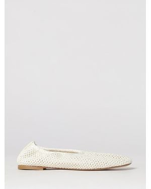 Fabiana Filippi Crochet Cotton Ballet Flats With Heel Strap - Natural