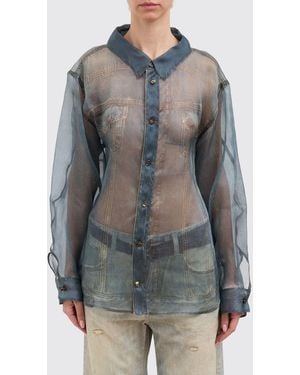 Haikure Silk Relaxed Shirt - Gray