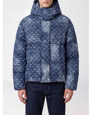 DSquared² Quilted Down Jacket With Hood And Monogram Print - Blue
