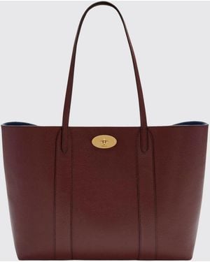 Mulberry Petit Tote Bayswater En Cuir De Veau Grainé Avec Double Anse - Violet