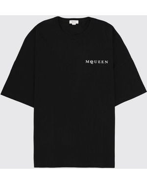 McQueen Contrast Cotton T-Shirt - Black