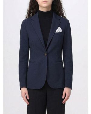 Circolo 1901 Single-Breasted Slim Fit Cotton Blazer - Blue