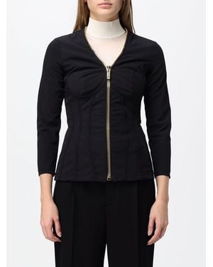 Elisabetta Franchi Stretch Technical Crêpe Corset Jacket - Black