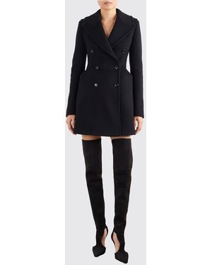 Alaïa Double-Breasted Caban Coat - Black