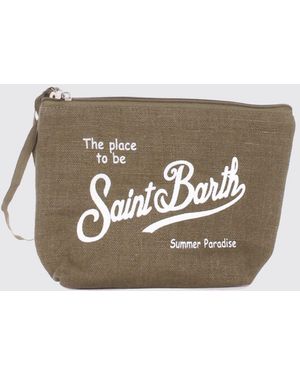 MC2 Saint Barth Aline Striped Linen Pochette - Grey