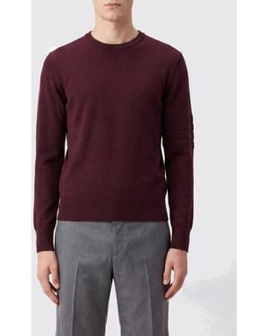 Thom Browne Langärmliger Pullover Aus Schurwoll- Und Leinenmischung - Lila