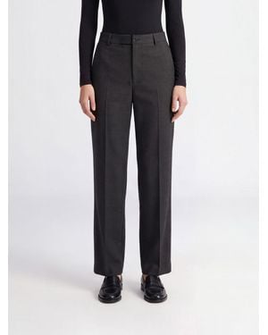 Maison Margiela Wide-Leg Tailored Wool Pants With Four Stitches - Black