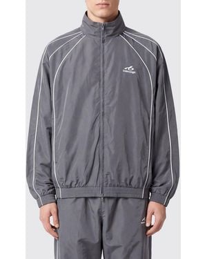Balenciaga Sudadera Relaxed Fit De Mezcla De Algodón Con Cuello Alto Y Cremallera - Gris