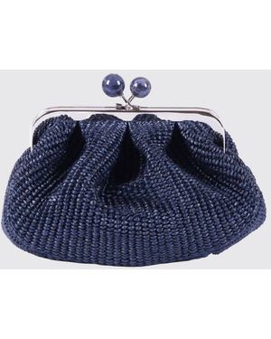 Weekend by Maxmara Cotton Blend Clutch - Blue