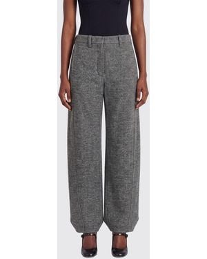 Magda Butrym Wide-Leg-Hose Aus Woll-Kaschmir-Mischung Mit Chevron-Muster - Schwarz