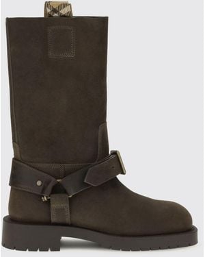 ミドルブーツ BURBERRY Women Boots 8095352160510 P BURBE B7311 GREEN Burberry Leather Stomp knee-high Boots | Green | FARFETCH