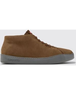 Camper Peu Touring Nubuck Slip-On Sneakers With Elastic Laces - Brown