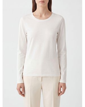 The Row Cotton Crewneck Long-Sleeve T-Shirt - White