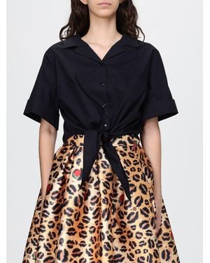 ALESSANDRO ENRIQUEZ Cropped Cotton Shirt - Blue
