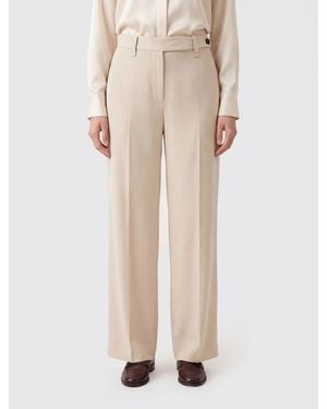 Brunello Cucinelli Cropped Stretch Cotton Trousers - Natural