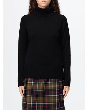 Drumohr Pull À Col Roulé En 100% Pure Laine Mérinos Avec Bords Côtelés - Noir