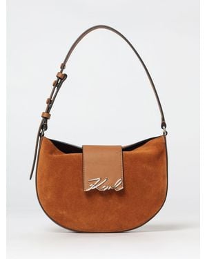 KARL LAGERFELD Suede Bag - Brown