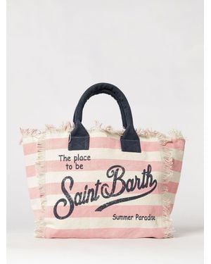 MC2 Saint Barth Printed Cotton Vanity Bag With Logo - Pink