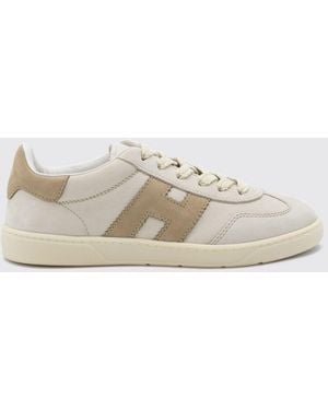 Hogan Cool-Sneaker Aus Leder, Veloursleder Und Nubuk Mit H-Logo - Weiß