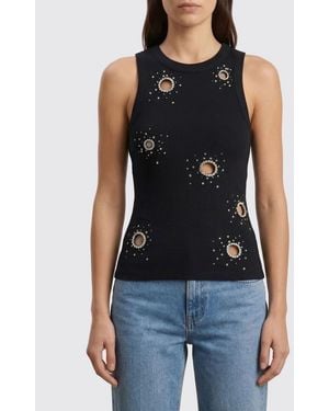 Des Phemmes Top De Jersey Con Aplicaciones - Azul