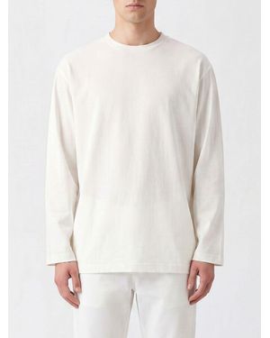 Y's Yohji Yamamoto Long-Sleeved Cotton T-Shirt With Crew Neck And Regular Shoulders - White