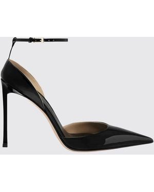 Tom Ford Vertigo Patent Leather Pumps With Stiletto Heel And Ankle Strap - White
