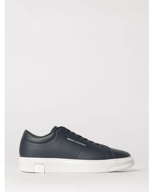 ARMANI EXCHANGE Leather Trainers - Blue