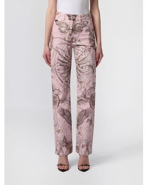 Philipp Plein Vaqueros Skinny De Talle Alto De Denim Con Estampado Gráfico - Rosa