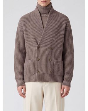 Lisa Yang Doppelreihiger V-Ausschnitt Cardigan Aus Reinem Kaschmir Mit Aufgesetzten Taschen - Braun