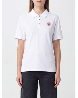 Canada Goose Slim Fit Cotton Polo Shirt With Contrast Logo - White