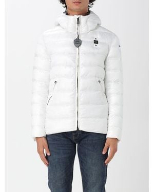 Blauer Jacke Herren - Weiß