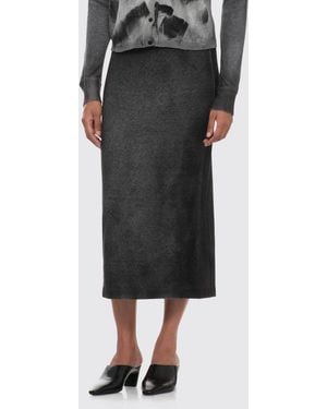 Avant Toi Wool And Cashmere Knit Midi Pencil Skirt With Elastic Waist - Black
