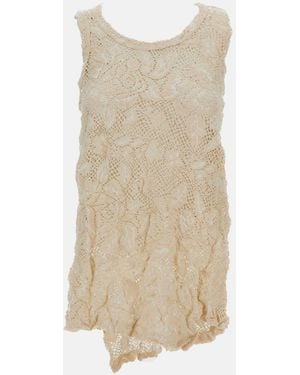 Comme des Garçons Comme Des GarÇ Ons Perforated Cotton Blend Top - Natural