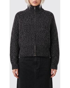 Our Legacy Pure Wool Zip-Up Turtleneck Jumper With Dropped Shoulders - Black