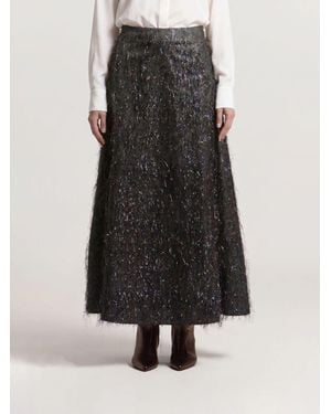 Peserico High-Waisted Flared Long Skirt - Black
