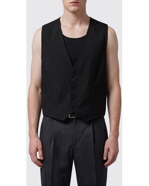 Our Legacy Linen Blend Tailored Vest - Black