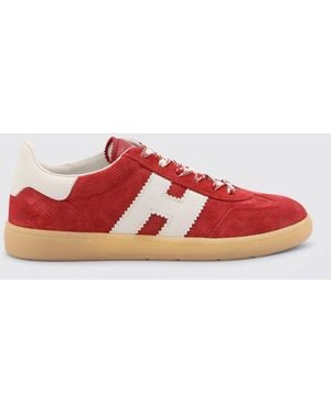 Hogan Cool Embossed Suede Trainers - Red
