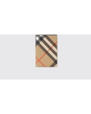 Burberry Vintage Check Coated Cotton Bifold Card Holder - Natural