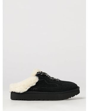 UGG Lowmel Suede Mules With Regenerated Wool Interior - Black