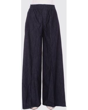 Dondup Marlen Palazzo Cotton Trousers - Blue