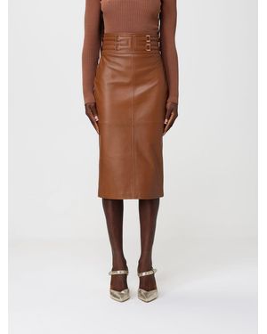 Elisabetta Franchi Leather Skirt - Brown