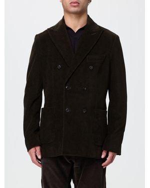 Circolo 1901 Double-Breasted Cotton Velvet Blazer With Patch Pockets - Black