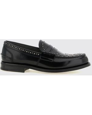Church's Studded Brushed Calfskin Penny Loafers - White