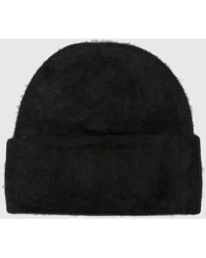 Soft Goat Casual Cashmere Beanie Hat With A Cuffed Brim - Black