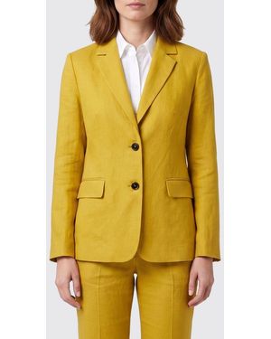 Max Mara Linen Single-Breasted Blazer - Yellow